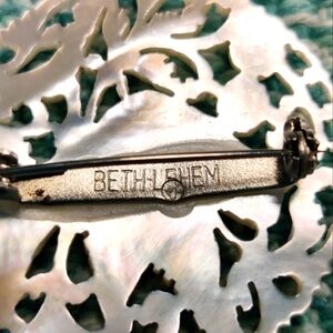 Vintage Bethlehem Carved Brooch